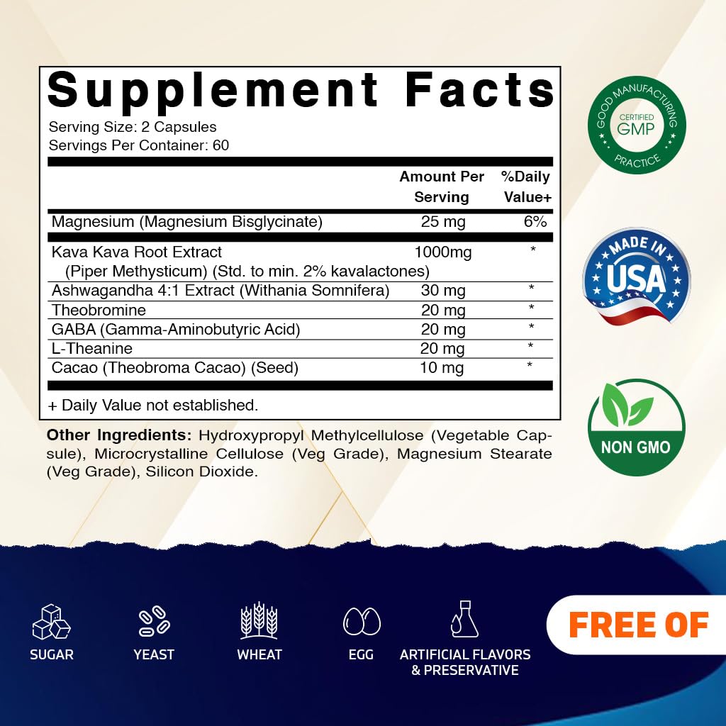 Vitamatic Kava Kava 1000mg – capsules faciles à avaler pour l'harmonie d'humeur