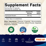 Vitamatic Kératine – capsules vertes prêtes à être avalées pour des cheveux sains.