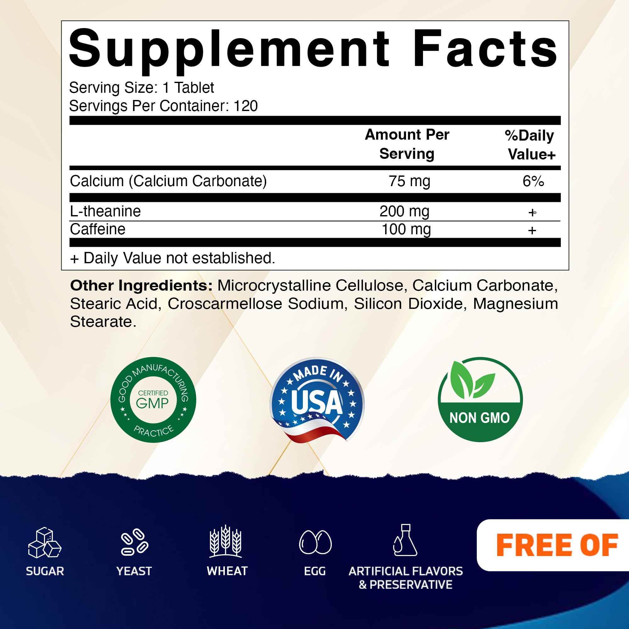 Capsules Vitamatic L-Theanine Caféine dans une bouteille pratique pour la routine.