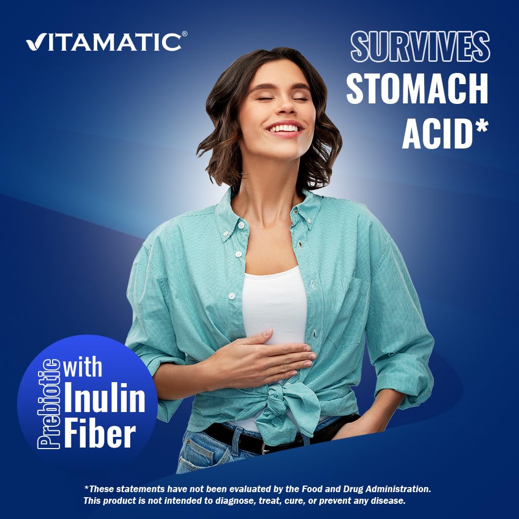 Étiquette Vitamatic indiquant sans OGM et sans allergènes majeurs.