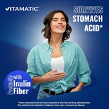 Étiquette Vitamatic indiquant sans OGM et sans allergènes majeurs.
