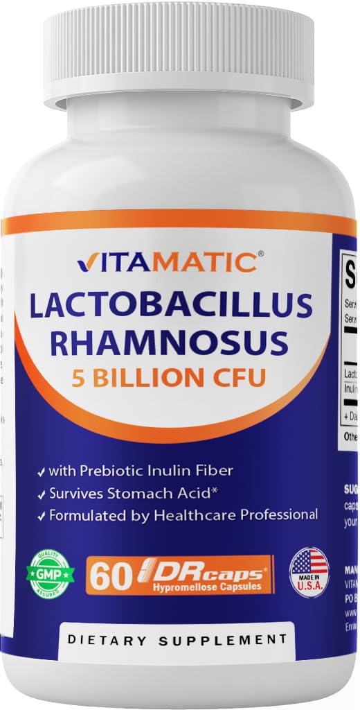 Vitamatic Lactobacillus Rhamnosus en bouteille, soutien digestif pratique au quotidien.