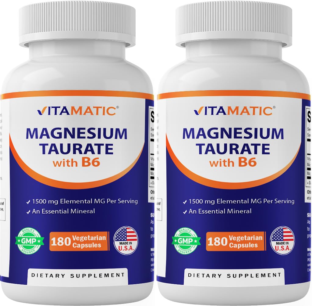 Vitamatic – boîte de 2 bouteilles magnésium taurate 1500 mg pour une assimilation potentielle.