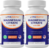Vitamatic Magnesium Citrate : boîte 180 capsules facile à prendre pour le quotidien.