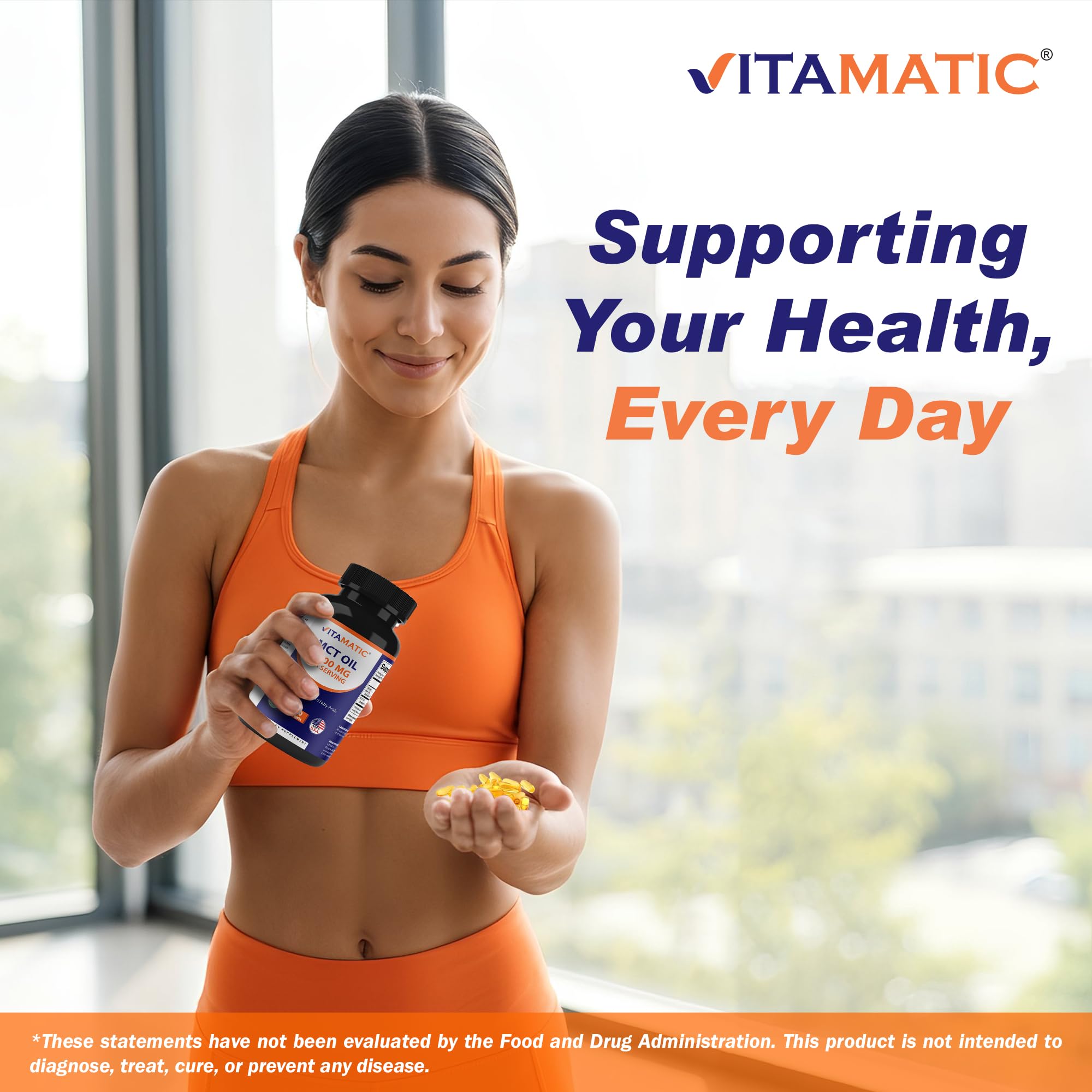 Source d'huile de coco pure, Vitamatic MCT.