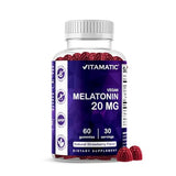 Gommes Vitamatic Mélatonine – bouteille de 60 gommes pour 30 portions nocturnes.