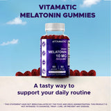 Dosage 10 mg par portion sur les gommes Vitamatic Mélatonine.