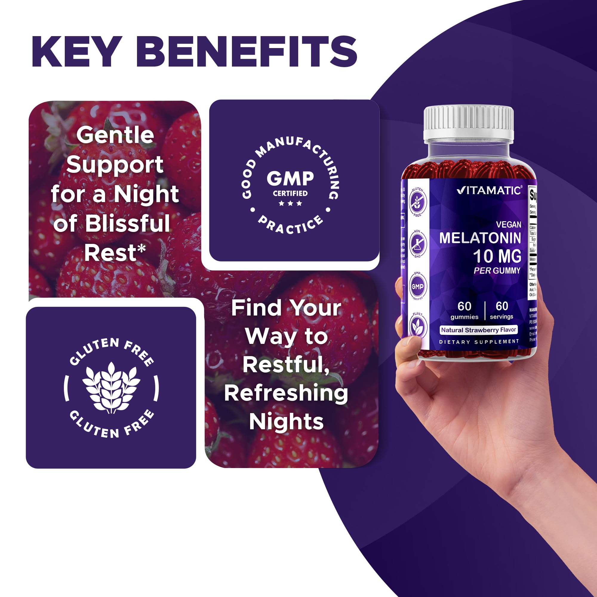 Emballage double Vitamatic Mélatonine, pratique pour le mois.