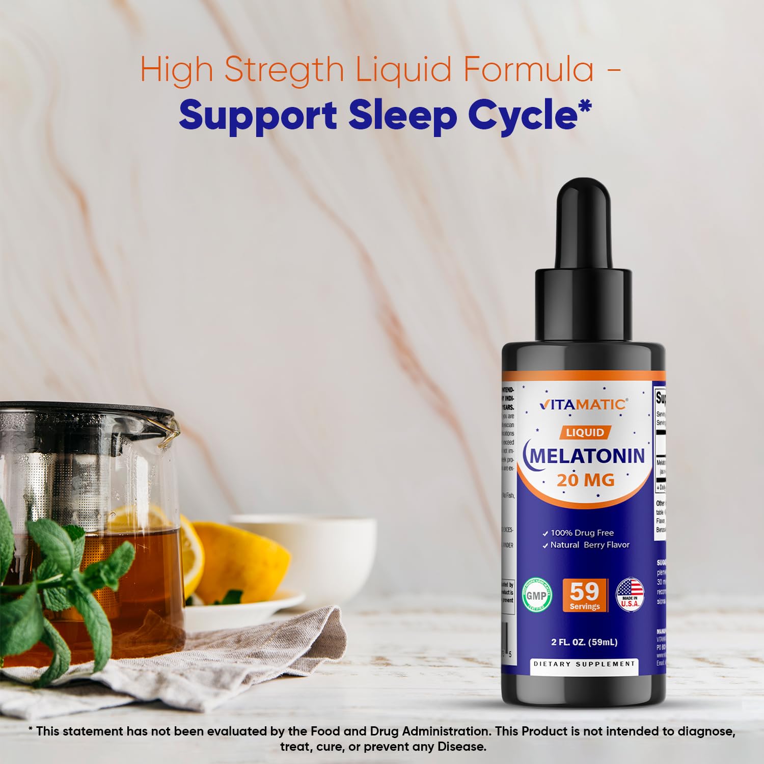 Mélatonine Vitamatic sans sucre et sans allergènes courants