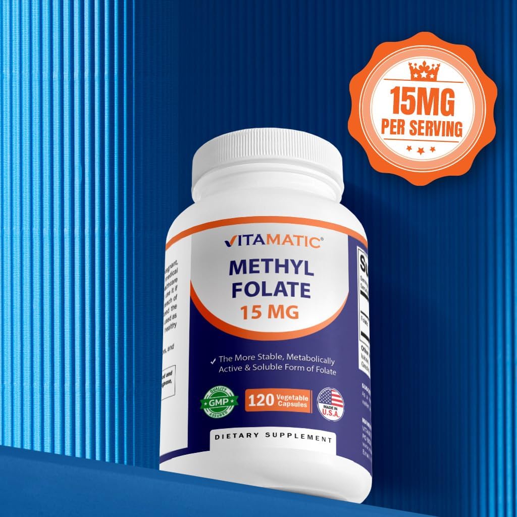Vitamatic méthylfolate – pack 120 capsules, format pratique pour long terme.