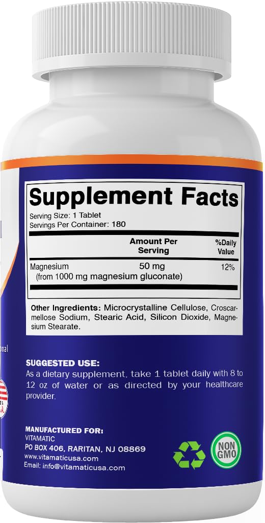 Vitamatic magnésium gluconate 1000 mg – qualité GMP et sécurité de fabrication