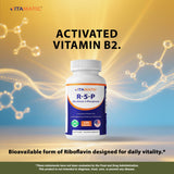 Vitamatic R-5-P: gros plan sur capsule, concentration élevée pour dosage pratique.