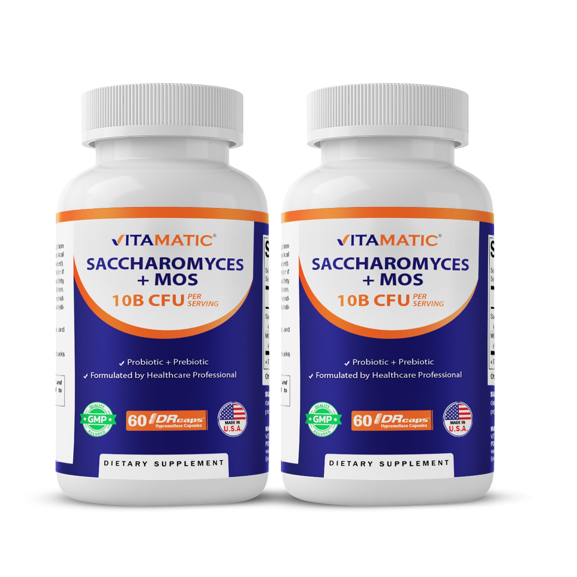Vitamatic Saccharomyces boulardii dans une bouteille; soutien potentiel de la flore intestinale.