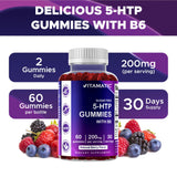 Gommes Vitamatic sans sucre 5-HTP texte etiquette claire