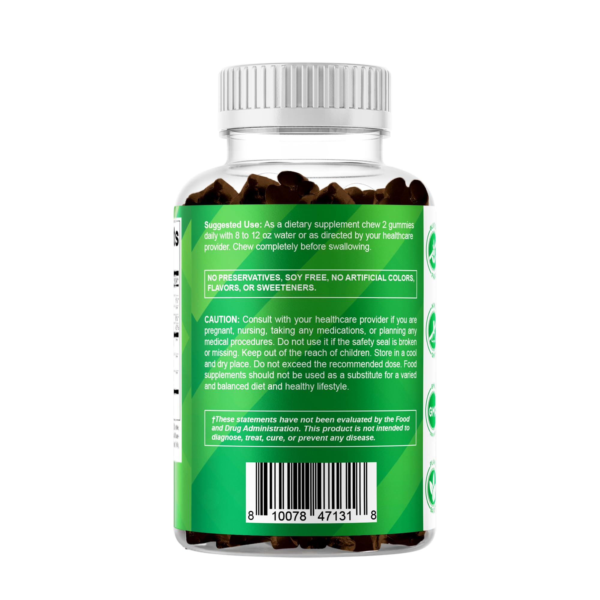 Gommes mer irlandaise Vitamatic, potentielle énergie par portion de 3000 mg.