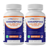Vitamatic Serrapeptase – bouteille 240000 SPU, usage quotidien potentiel.