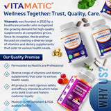 Logo GMP et FDA sur Vitamatic Serrapeptase, normes qualité.