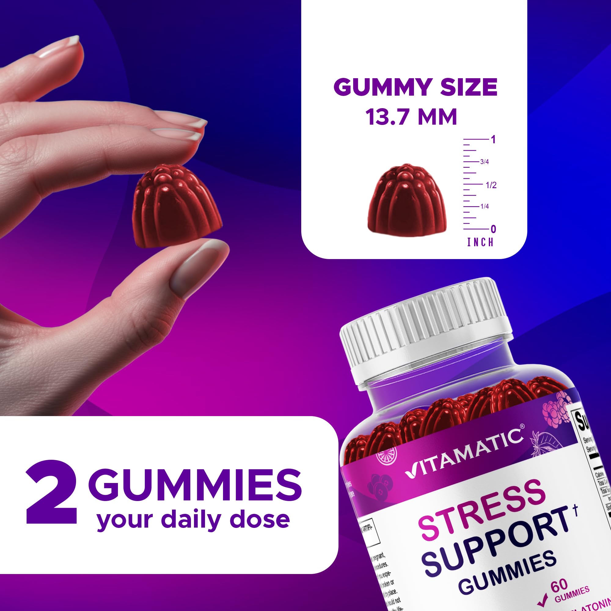 Dosage 60 gommes Vitamatic : pratique à intégrer dans votre routine.