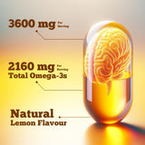 Vitamatic Omega-3: flacon 180 gélules pour deux mois d'apports.