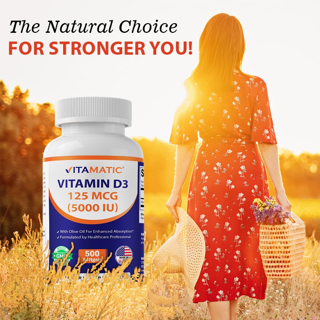 Vitamine D3 Vitamatic : emballage extérieur soigné et sans gluten.