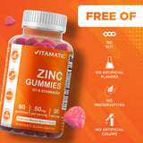 Gommes Vitamatic Zinc sans gluten, adaptées aux régimes sans gluten.