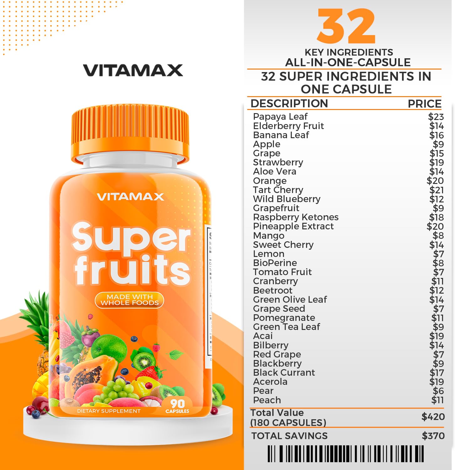 Vitamax – fabrication aux États‑Unis dans une installation certifiée.