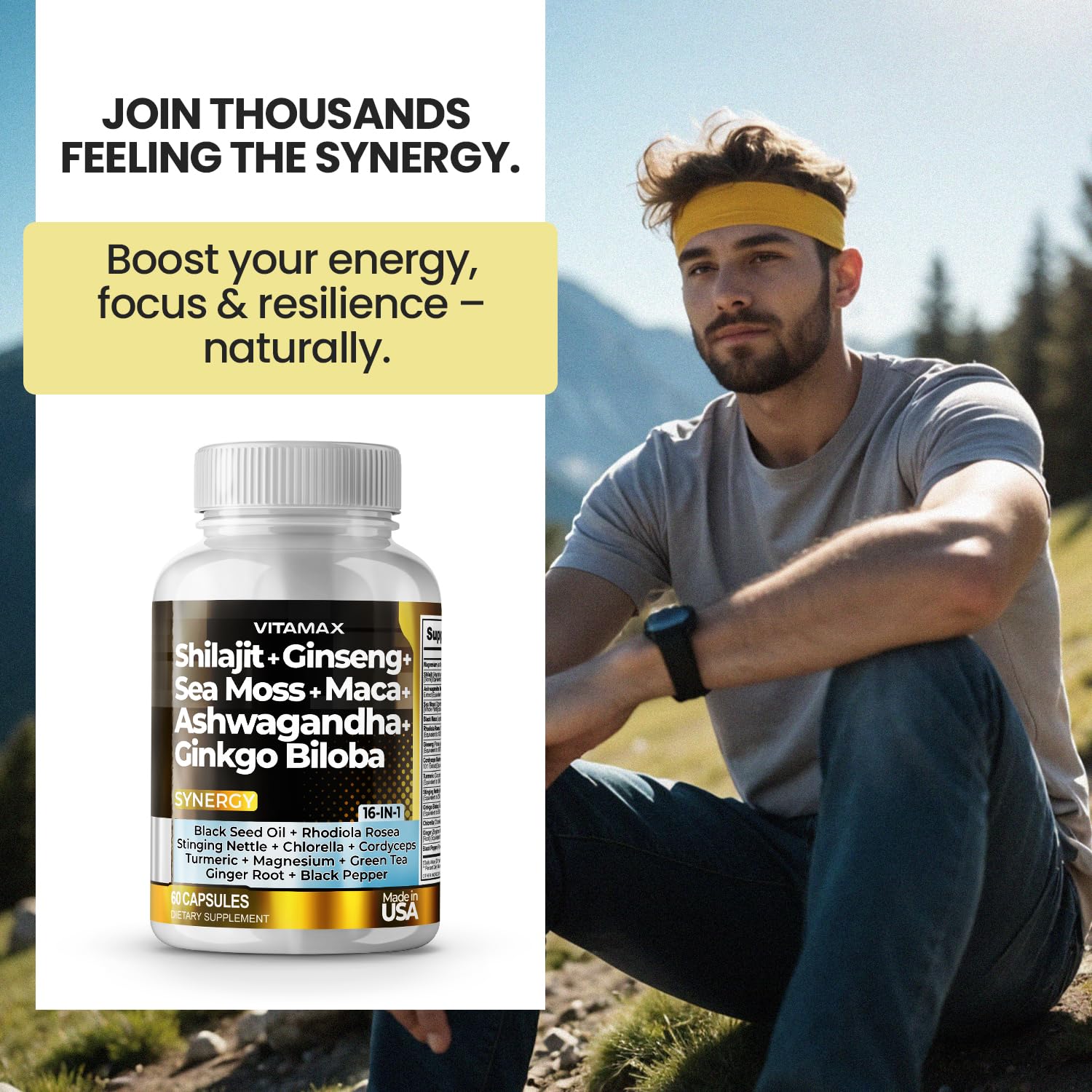 Vitamax Rhodiola Rosea – capsules, énergie et endurance potentielles.