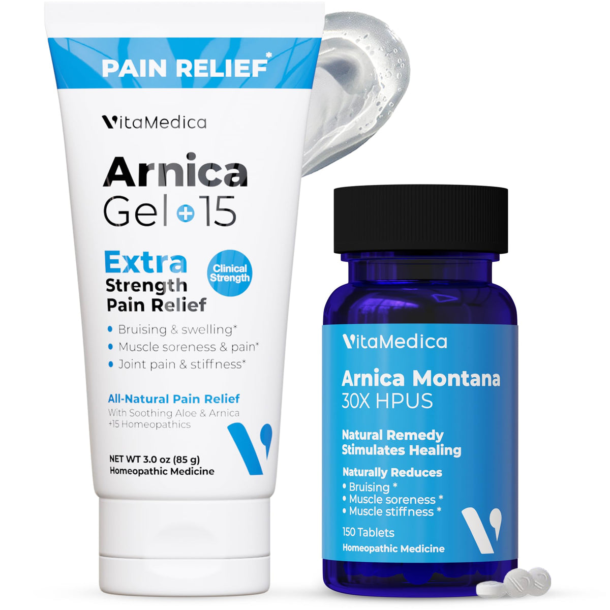 VitaMedica Arnica Tablettes 30X, dissolution rapide sous la langue pour un soulagement discret.
