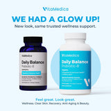 VitaMedica Daily Balance Probiotic-8 – Étiquette mettant en avant les souches probiotiques pour la peau