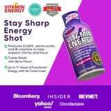 Vitamin Energy Focus+ ampoule énergétique baie gros plan sur les ingrédients clés.