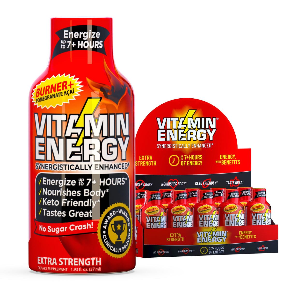 Bouteille Vitamin Energy Burner+ prête à booster l'énergie avant l'entraînement