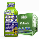 Vitamin Energy Focus+ Shot bleu framboise, bouteille pratique pour énergie durable.