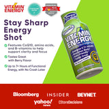 Vitamin Energy Focus+ Shot, image CoQ10 et acides aminés visibles.