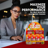 Utilisation rapide de Vitamin Energy Focus+ Shot goût punch aux fruits, idéale avant une tâche exigeante.