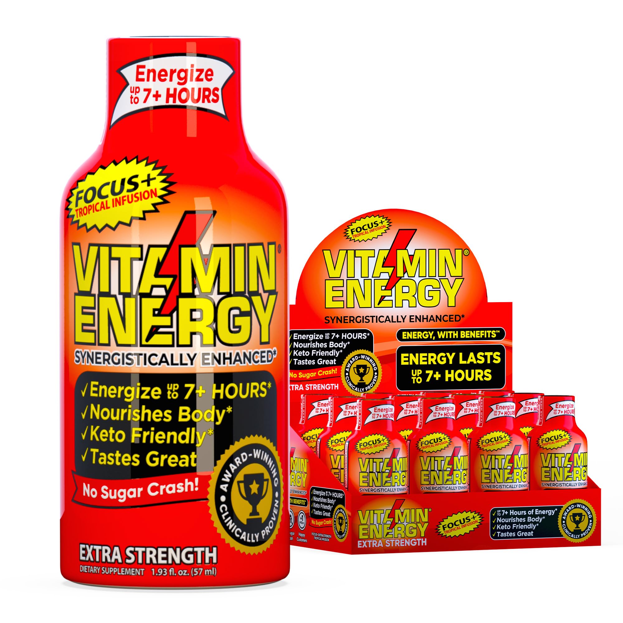 Vitamin Energy Focus+ - bouteille tropical infusion prête à booster l'énergie durable