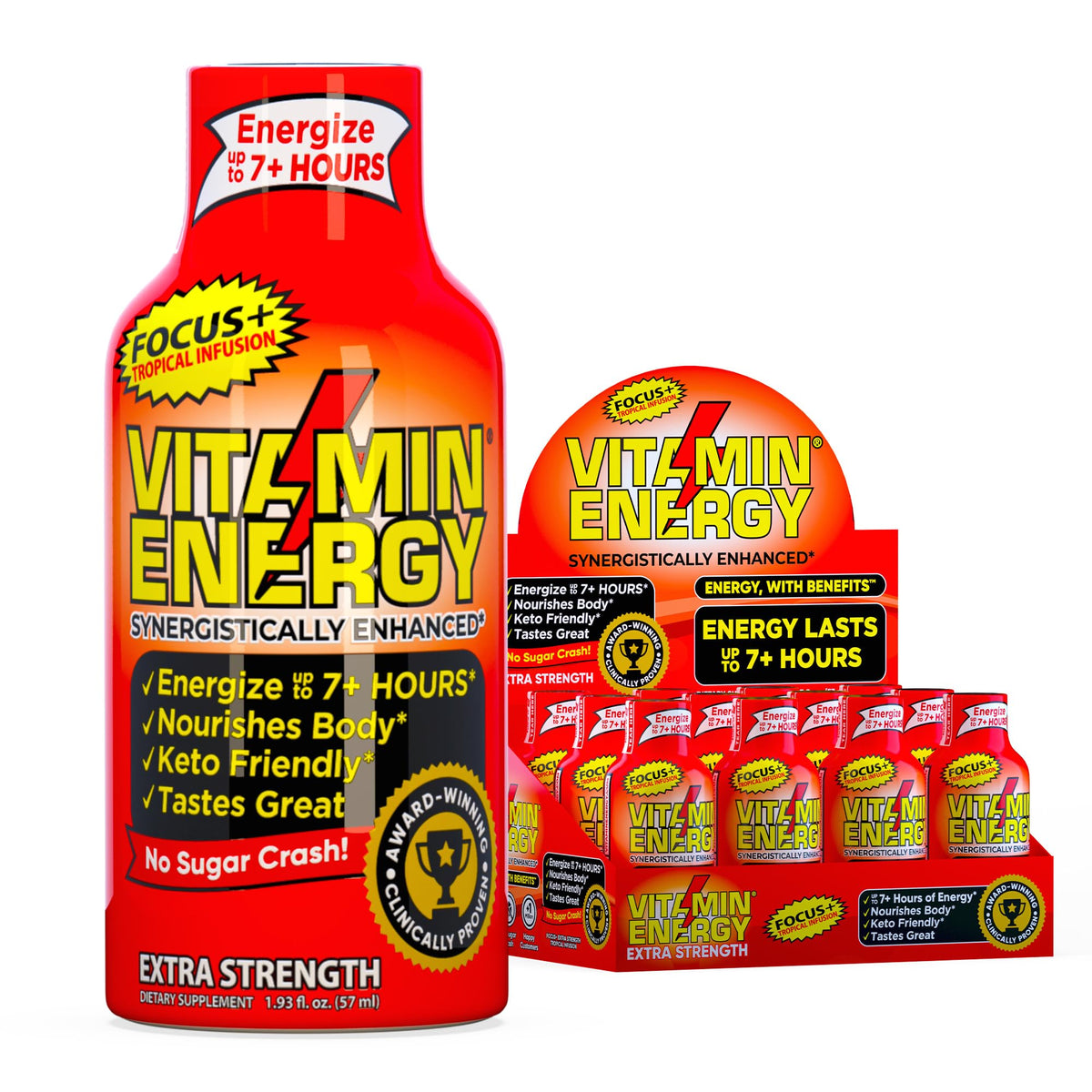 Vitamin Energy Focus+ - bouteille tropical infusion prête à booster l'énergie durable