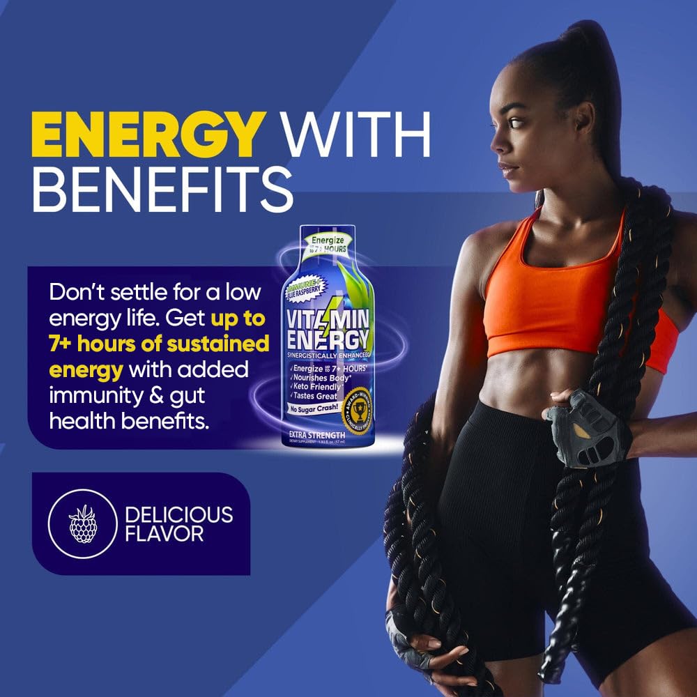 Vitamin Energy Immune+ Dégustation Framboise bleue pour goût rafraîchissant