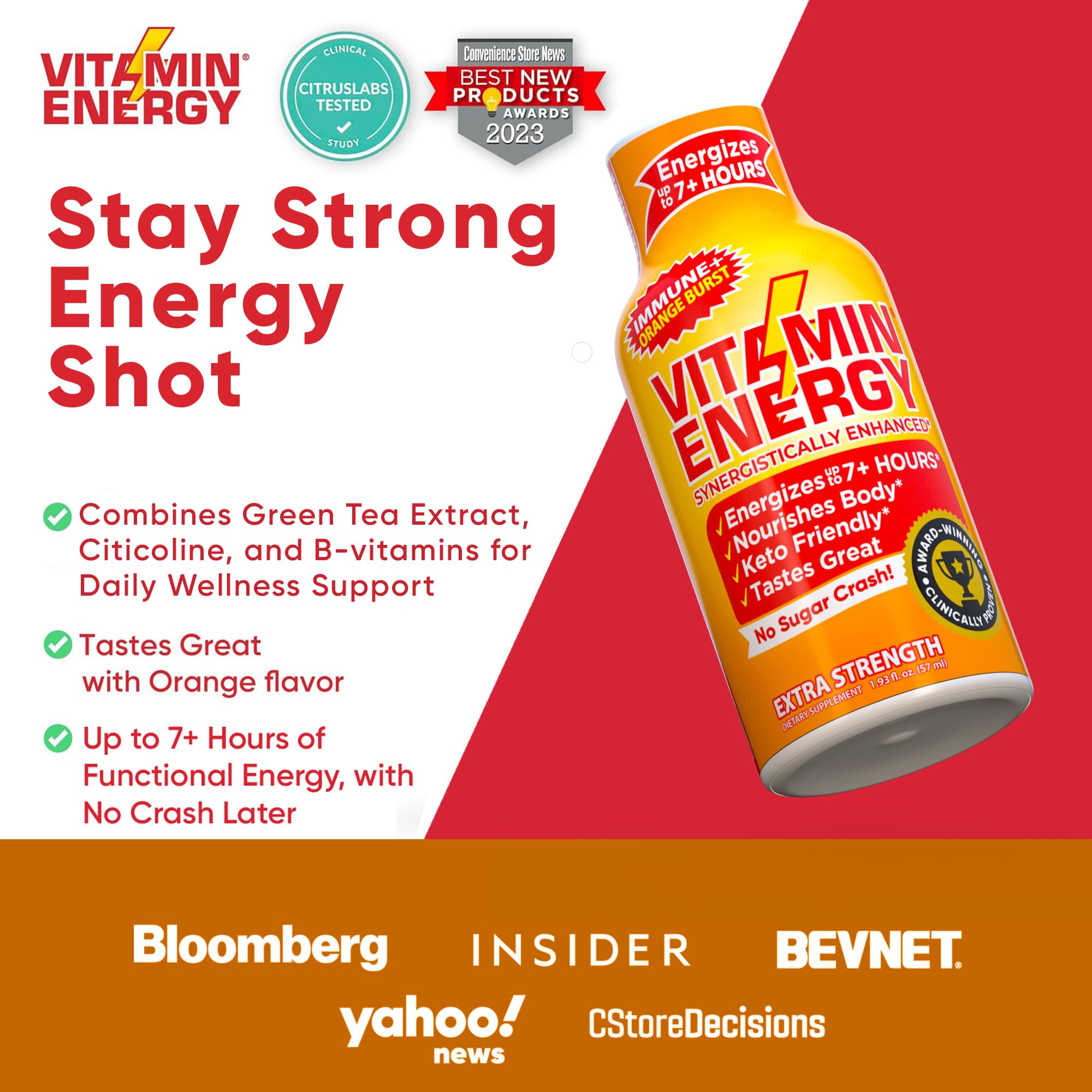 Dose individuelle Vitamin Energy Immune+ pour énergie rapide et pratique.