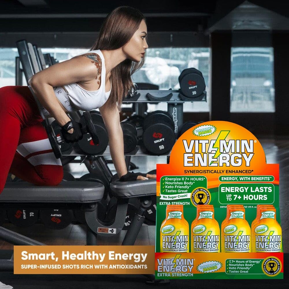 Dose mangue Vitamin Energy Immunite Plus vitamines B et citicoline soutien mental.