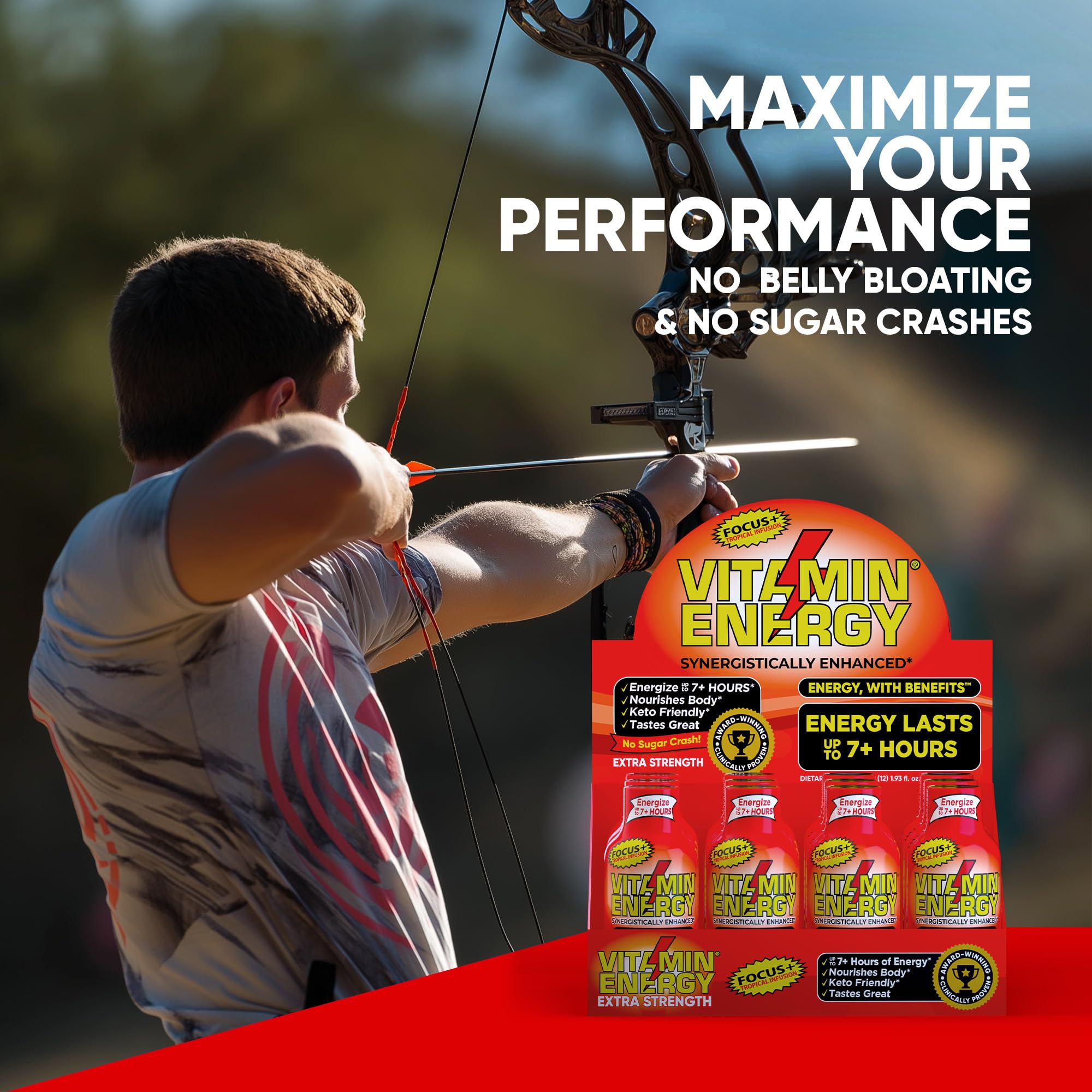 Vitamin Energy Shot: acides aminés essentiels pour concentration et endurance.