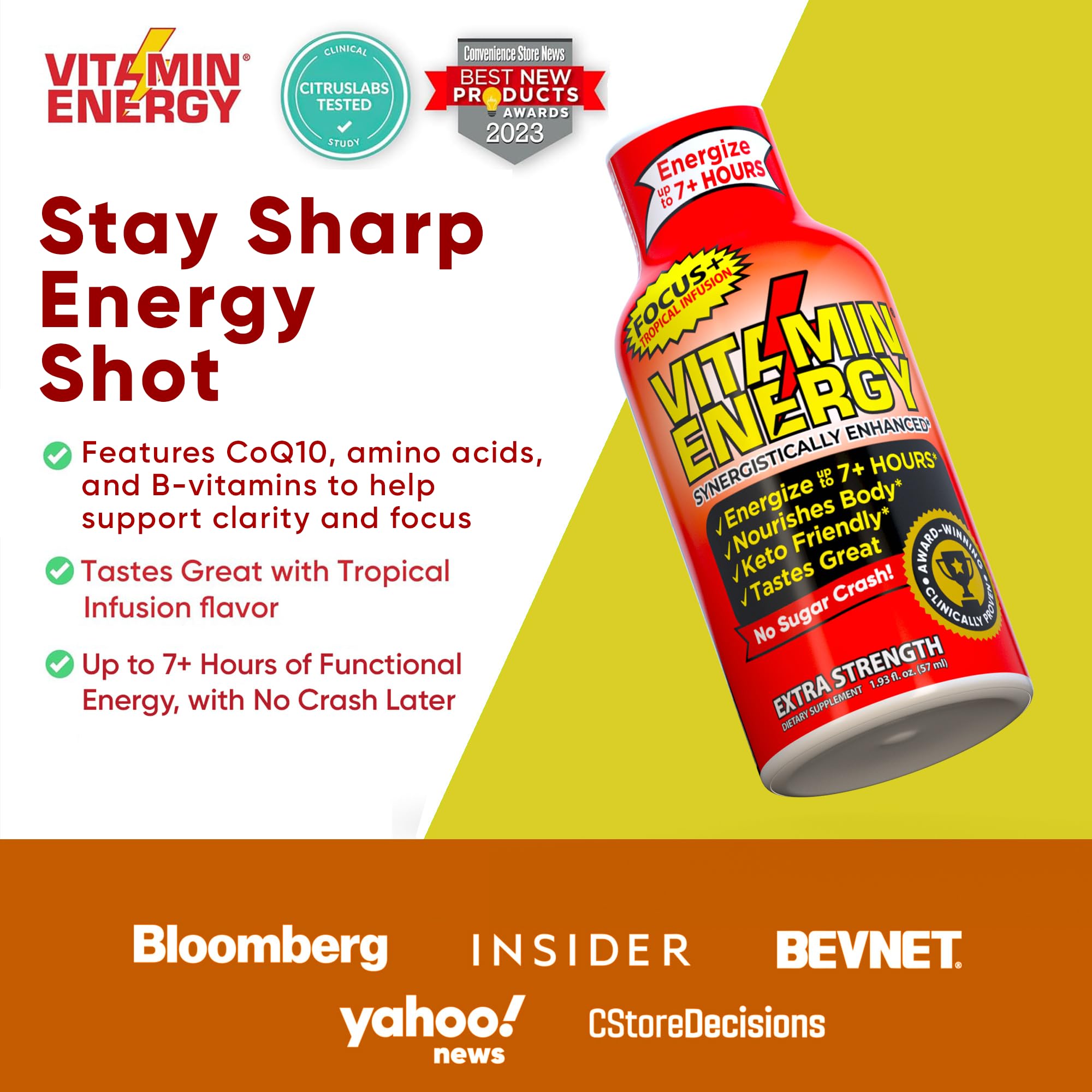 Vitamin Energy Shot: CoQ10 pour énergie cellulaire et vitalité.