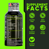 Étiquette Vitamin Energy Workout+ visible affichant les ingrédients et bénéfices.