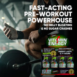 Vitamin Energy Workout+ ingrédients clés mis en avant pour le soutien musculaire