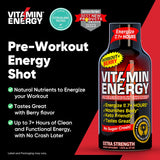 Bouteille végan et sans sucre Vitamin Energy Workout+ pour entraînement.
