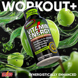 Vitamin Energy Workout+ scène sportive montrant une athlète en mouvement grâce à l'énergie durable