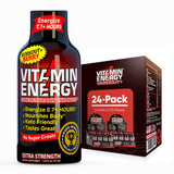 Vitamin Energy Workout+ shot framboise bouteille; boost d'endurance rapide.