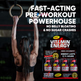 Vitamin Energy Workout+ shot sans sucre : énergie sans calories pour régime céto.