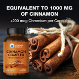 Vitamin World Cannelle Chrome – ingrédients: cannelle naturelle et chrome de haute qualité.