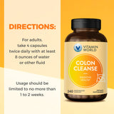Vitamin World Colon Cleanse – emballage sans additifs artificiels, choix sain et naturel.