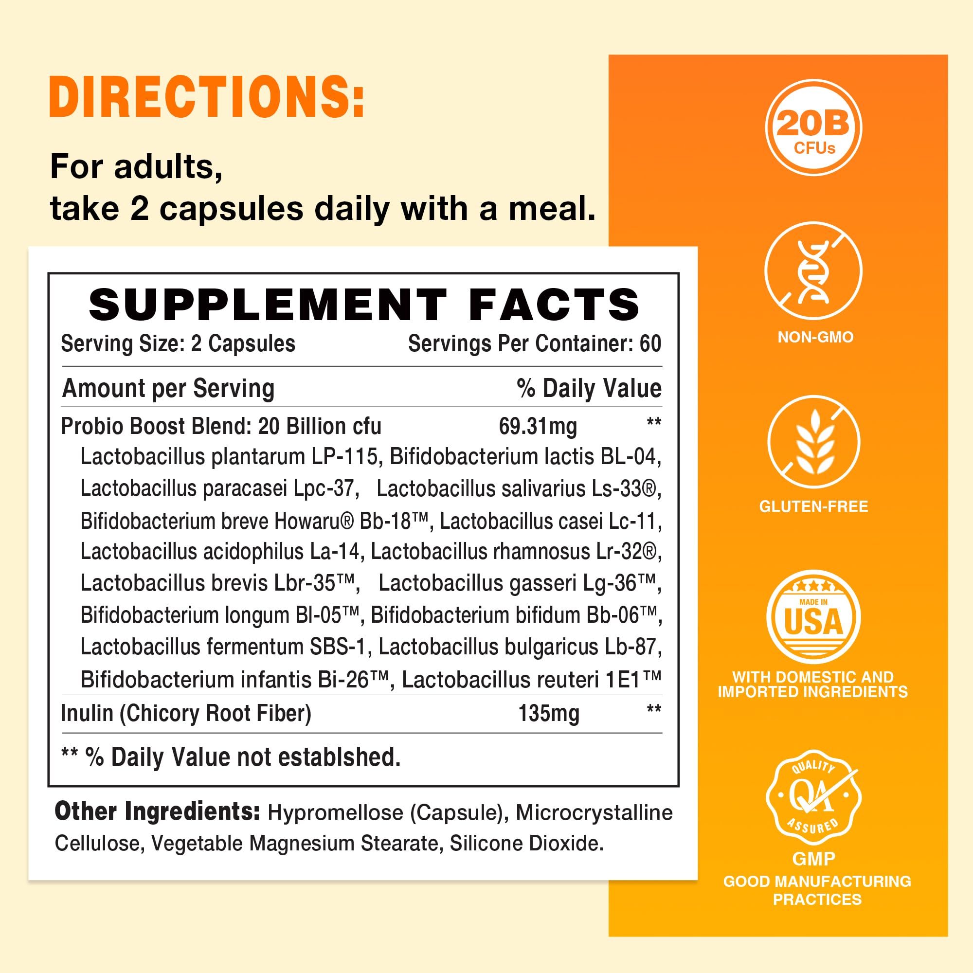 Vitamin World Probiotic – Capsules végétales visibles, 16 souches favorisant l'équilibre digestif potentiel.